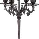 OwnMy 5 Arms Cast Iron Candlestick Holder Vintage Taper Candle Holder Large Candelabra Heavy Duty, 5-Arms Cast Iron Candelabra Antique Taper Candle Stand Elegant Candle Centerpieces for Dining Table
