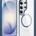 FNTCASE for Samsung Galaxy S26-Ultra Case: Clear Magnetic Phone Cases with Screen Protector Compatible with Magsafe Slim Anti Yellowing Rugged Protective Transparent Cell Phone Cover (Blue Magnetic)