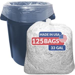 Reli. SuperValue 33 Gallon Trash Bags | 125 Count | Made in USA | Heavy Duty | Clear Multi-Use Garbage Bags