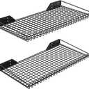Ultrawall Wall Mounted Storage Shelf for Garage, 2 Pack Metal Shelf Rack, Heavy-Duty Wall Organizer Shelves Suitable for Shop, Shed, Garage 23.5inch x 12inch(Black)