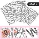 Qilery 208 Pcs 1"- 2" Rhinestone Alphabet Letter Stickers Large Glitter Self Adhesive Letter Sticker Bling Gemstone Alphabet Stickers for Graduate Cap DIY Wedding Art Fabric Decoration(Black)