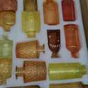 Yaomiao 30 Pcs Vases Bulk Colored Flower Glass Bud Vases Valentine Vintage Colored Glass Bottles Colorful Rustic Embossed for Home Wedding Table Decorations Gifts(Orange Yellow Series)