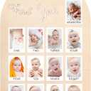 My First Year Photo Board Baby Birthday Picture Frame 12 Monthly Wooden Photo Board 1st Birthday Decorations Baby Gift for Newborn Keepsake(19 x 11 Inch)