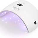 SUNUV UV Light for Nails, Dryer for Gel Polish with Sensor 2 Timers and Display SUN9X Plus UV Nail Lamp Pink