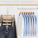 5pcs Magic Space Saving Hangers for Clothes, Heavy Duty 30lbs Shirts Saver Storage, Multi Smart Cascading Hangers with 360 Swivel Hook, 8 Slots Closet Organizer Home Dorm Essential for Pant Jacket