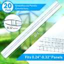 10-Pack 4ft Greenhouse Polycarbonate H-Channel Connectors, Heavy-Duty Twinwall Panel Joiners for 0.24 and 0.32 Panels, Weather Resistant Design, Includes 20 Screws and Work Gloves