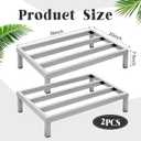 MorningRo 2 Pack Dunnage Rack 36" Long x 20" Wide, 7.9" Height Stainless Steel Shelf 3600+ Pound Capacity Commercial Food Floor Rack for Restaurants Kitchens Garages and Vehicles