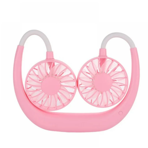 Neck Fan - 2600mAh Battery Operated Hands Free Fan, Portable Hang Around Neck Fans for Fishing, Camping, Hiking, Working, USB Powered, Over 12 Hours Cooling (Pink)