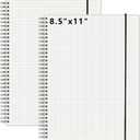 120 GSM Thick Paper Graph Spiral Notebooks 8.5" 11" with Removable Elastic Band and Transparent Hard Cover, 2PCS Large Size Grid Notepads 160 Pages per Pack for Students, Engineers (2 Pack, A4)