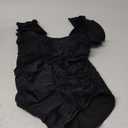 Smismivo High Neck Swimsuit for Women Full Coverage One Piece Bathing Suit Ruffle Sleeve Modest Swimwear