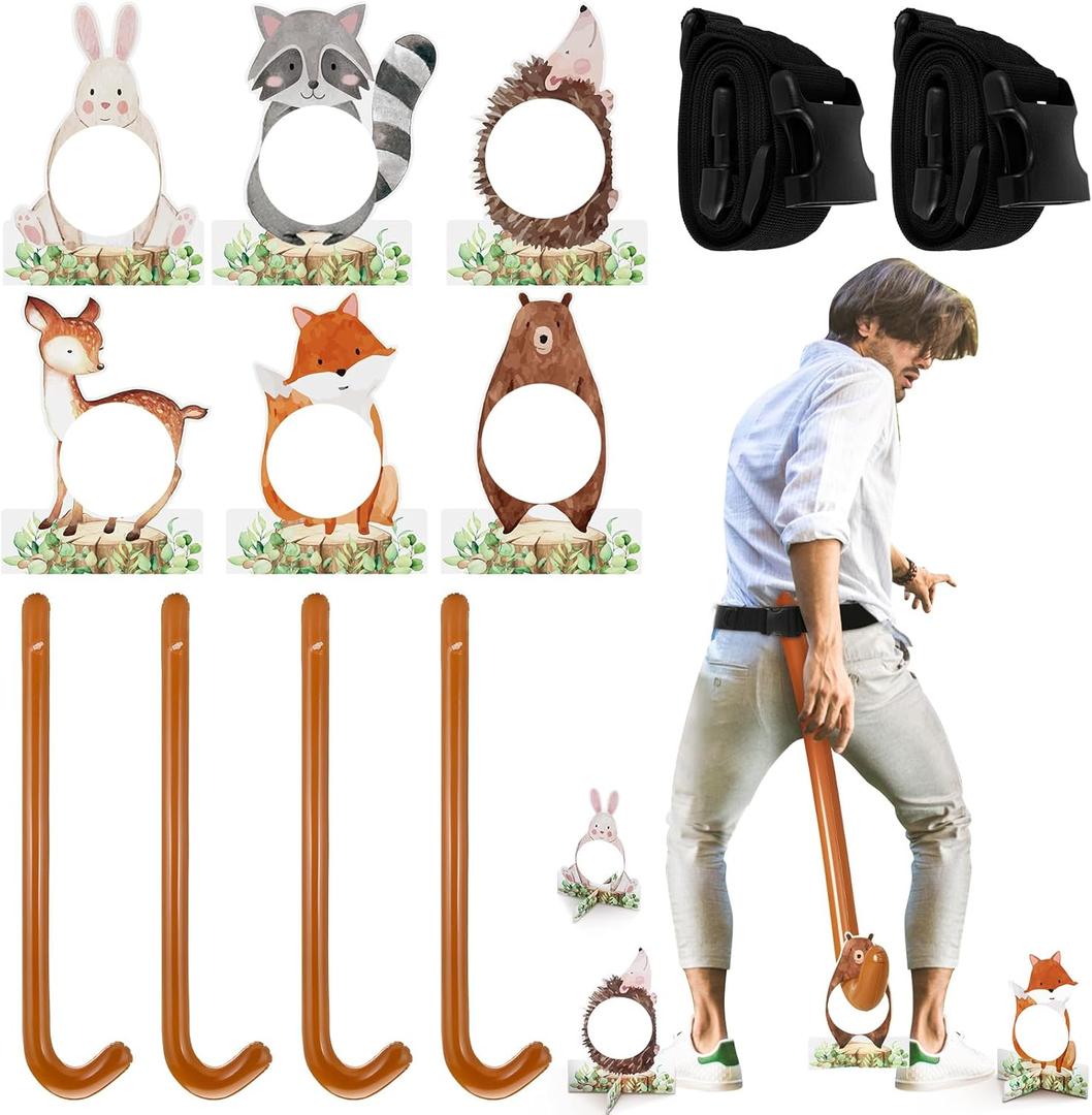 RoundFunny 12 Pcs Funny Tail Game Bridal Shower Party Games Funny Family Night Activities for Adults Outdoors Indoors Bachelorette Baby Shower Birthday Party Supplies