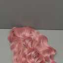 Light Pink Wig for Women Short Pastel Wavy Wigs Curly Bob Wigs with Bangs Shoulder Length Colorful Synthetic Wigs for Cosplay Costume Party Daily Use(14 Inches)