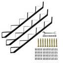 3 Packs Metal Stair Step Stringers, 5 Step Steel Riser Stringer for 42.4inch Height Deck(Polished Black)