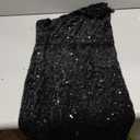 Kaei&Shi Sequin Velvet Prom Dress, Cut Out One Shoulder Short Formal Dresses, Sparkly Outfits Women HOCO Birthday Cocktail Black Medium