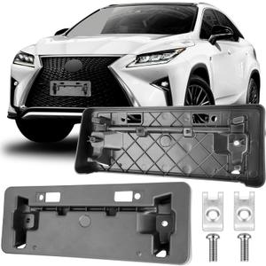 Jogscay License Plate Bracket Accessories for Lexus RX350 2016 2017 2018 2019, RX450h 2016 2017 2018 2019, RX350L 2018 2019, Front Bumper License Plate Holder Replacement Frame Black Mount