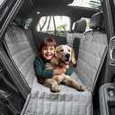 Dog Car Seat Cover for Back Seat, Dog-Friendly CarSeat Protector with Mesh Window, DogTravel Accessories with Non-Slip Backing, Backseat Pet Cover Dog Hammock for Cars, Trucks, SUVs, Gray