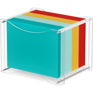 MaxGear Modern Acrylic Hanging File Organizer, Large (13.3 x 10.9 x 9.9 inches), Clear, Office Products