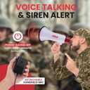 Pyle 40W Megaphone Bullhorn with 1400-Yard Range, Built-in Siren & Adjustable Volume, Ergonomic Pistol Grip, Detachable Handheld Mic, Perfect for Indoor/Outdoor Sports, Events, & Emergency Use