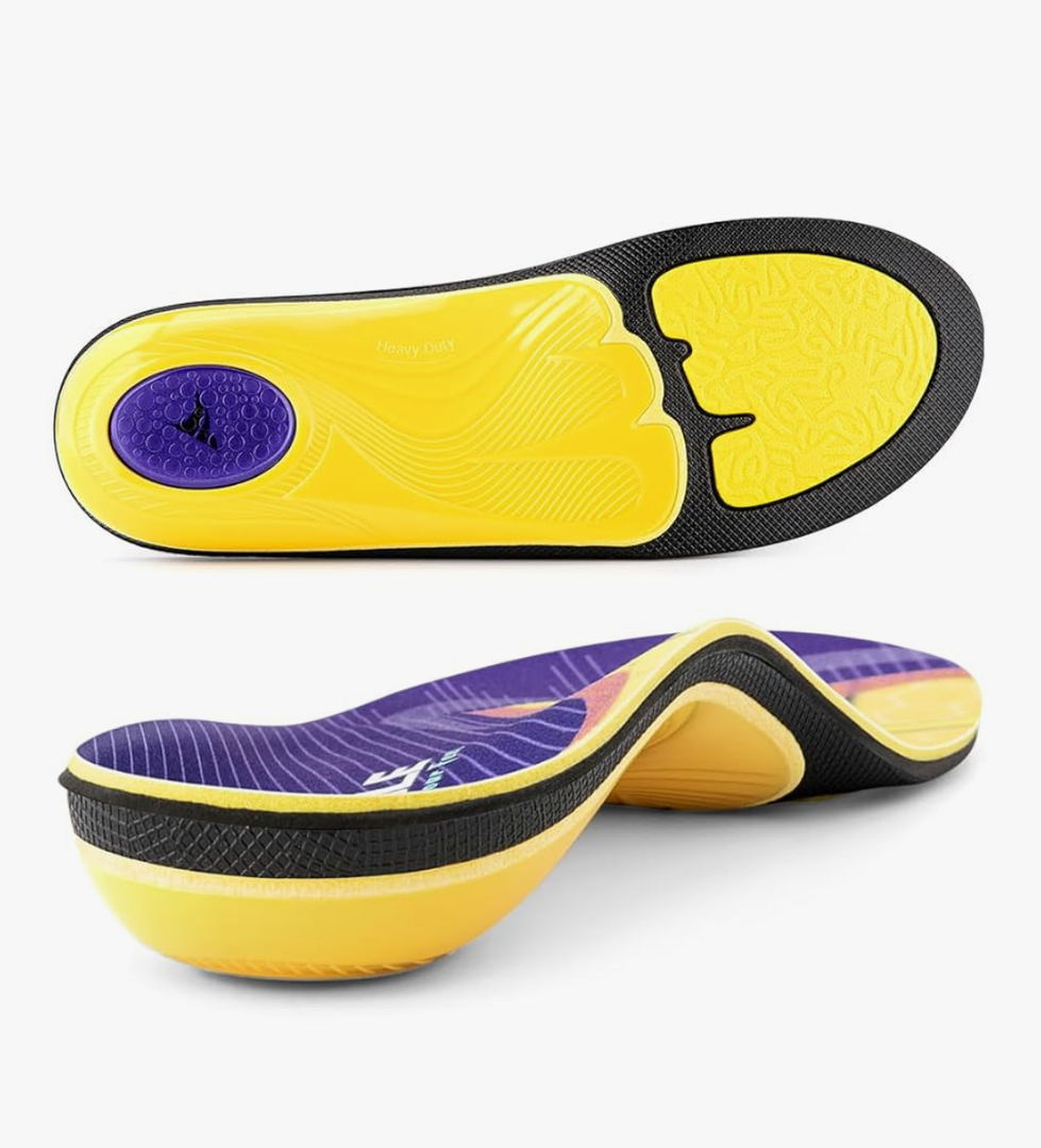 VALSOLE Heavy Duty Support Pain Relief Orthotics - 220+ lbs Plantar Fasciitis High Arch Support Insoles for Men Women, Flat Feet Orthotic Insert, Work Boot Shoe Insole, Absorb Shock with Every Step 8M, 10W