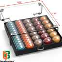 Deco Brothers Crystal Tempered Glass Vertuo Pod Holder Drawer, 30 Large or 60 Small Nespresso Capsule Organizer, Black
