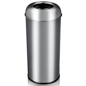 MilleLoom Commercial Trash Can, 65L/17Gal Heavy Duty Open Top Commercial/Kitchen Trash Can, Fingerprint-Resistant Waste Bin for Office Bedroom Restaurant, Brushed Stainless Steel