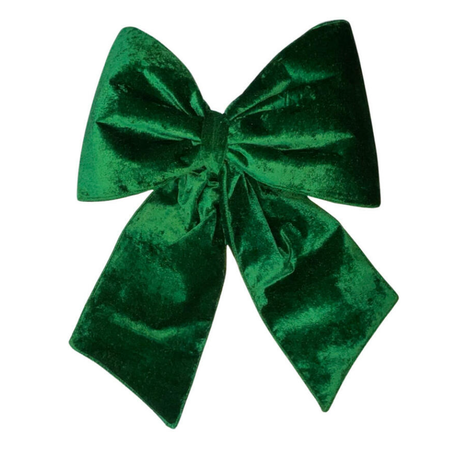 18" x 23" Plush Emerald Velvet Christmas Bow