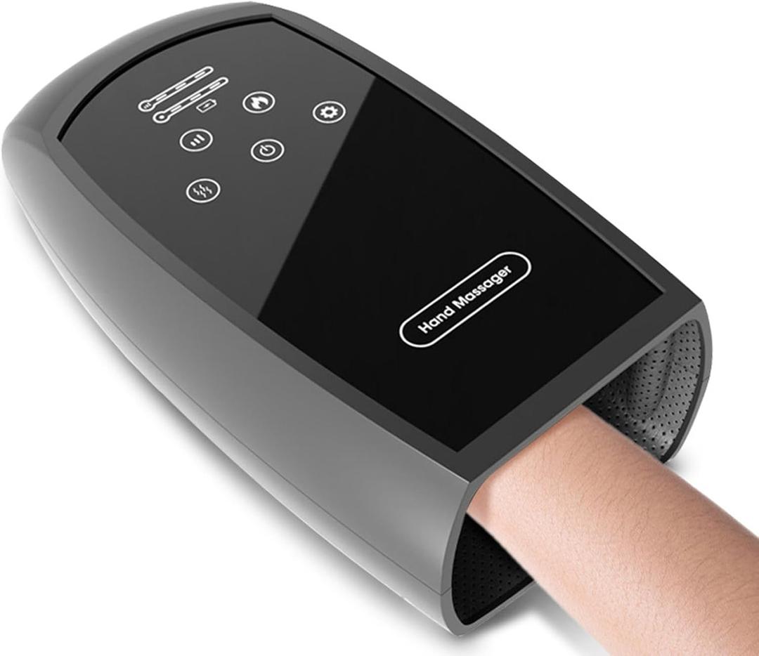 Elitzia Hand Massager with Heat and Compression for Arthritis Carpal Tunnel Touch Screen Electric Massagers Warm Compress Cordless Massage Machine Acupoint Pain Relief Vibration Heat Massager Gift