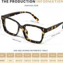 XVXV Reading Glasses for Women Men - Blue Light Blocking Readers Oversize Square Anti Glare with Spring Hinge