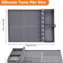 Blackstone Silicone Griddle Tools - 15.7in11.2in Spatula Mat with Drip Pad, Side Shelf Mat for Griddle Accessories, Waterproof, Oil-Proof (Gray)