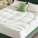 BEDLORE Queen Mattress Topper, Thick Tencel Blend Pillow Top Mattress Pad, Soft and Breathable Mattress Cover for Back Pain Relief, Deep Pocket Design Fits 6–18 Inches Mattresses(White)
