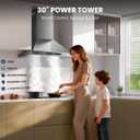30-inch Wall Mount Range Hood, 900 CFM Ducted/Ductless Kitchen Vent Hood with Full Copper Motor, Triple Smart Controls (Gesture/Remote/Touch), Tunable LED Lighting, Stainless Steel