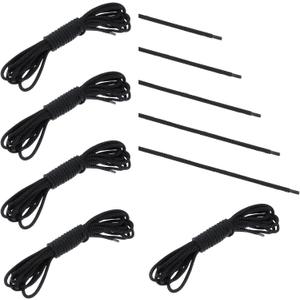 Fabbay 5 Pieces Trampoline Net Connection Rope 15 Feet/ 4.6 M Long, 5 mm/ 0.2 Inch Thick Braided Tie Down Rope Trampoline Replacement Parts Long Safety Trampoline Net Cords for Enclosure Nets, Black