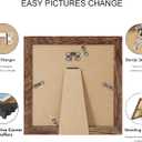 Hongkee 8x8 Picture Frame Set of 2, Made of Real Glass and Rustic Brown Wooden Frame - Display Square 6x6 with Mat or 8x8 Without Mat, 8 by 8 Photo for Wall or Tabletop