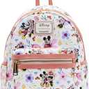 Loungefly Disney Mickey Minnie Mouse Mini Backpack Handbag AOP Floral