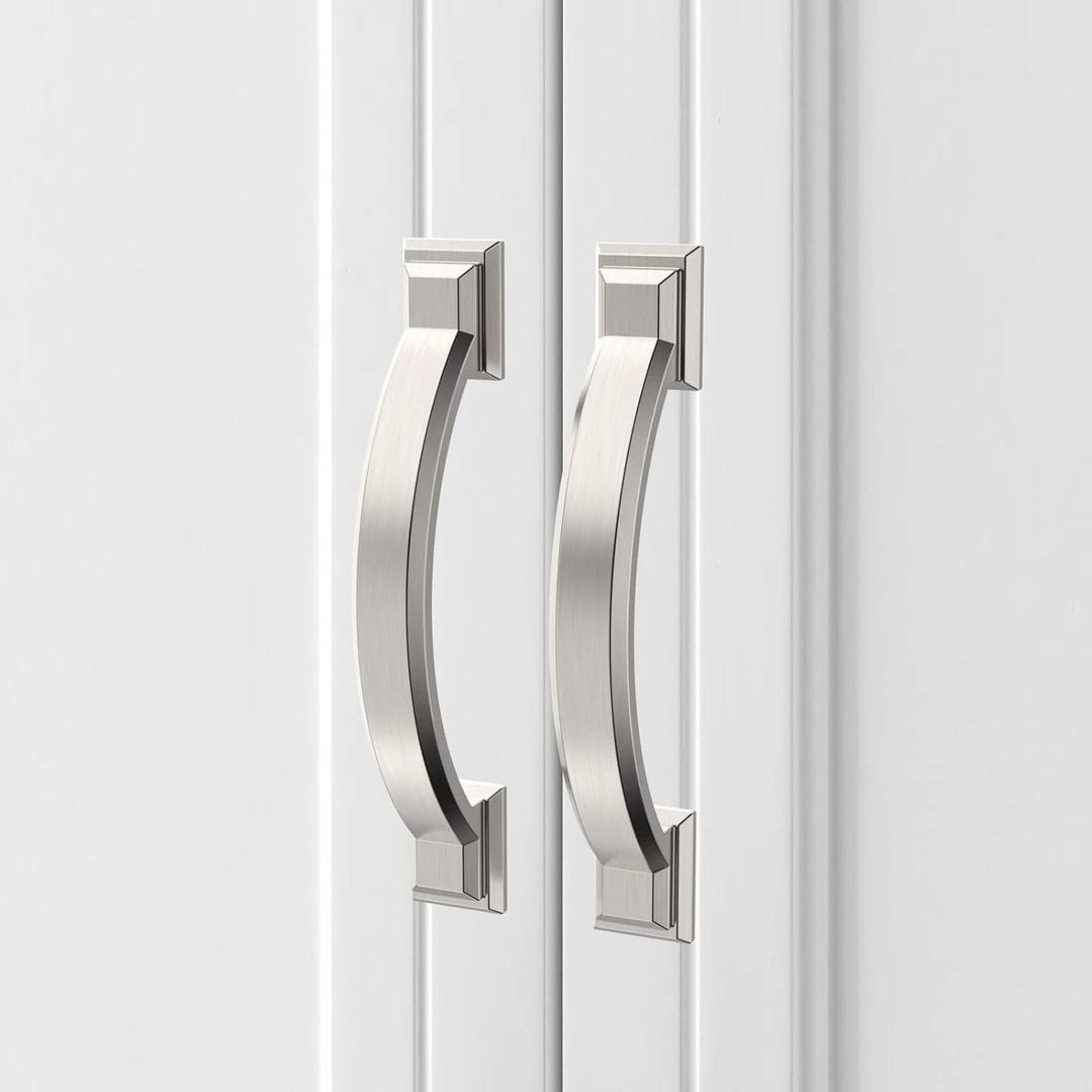 Asidrama 10 Pack 3 Inch(76mm) Brushed Satin Nickel Kitchen Cabinet Handles, Cabinet Pulls Kitchen Cabinet Hardware for Cupboard Drawer Pulls