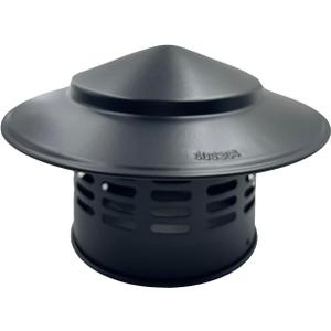 4" Black Round Chimney Cap with Cone Top Stainless Steel Fireplace Chimney Cover Rain Caps for Outside