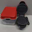 DASH Multimaker with 7 Removable Plates: Waffle Iron & Griddle + 3 Themed Plates - Santa Pumpkin Snowman - Mini Waffle for Halloween and Christmas Holidays - for Kids and Families (Red)