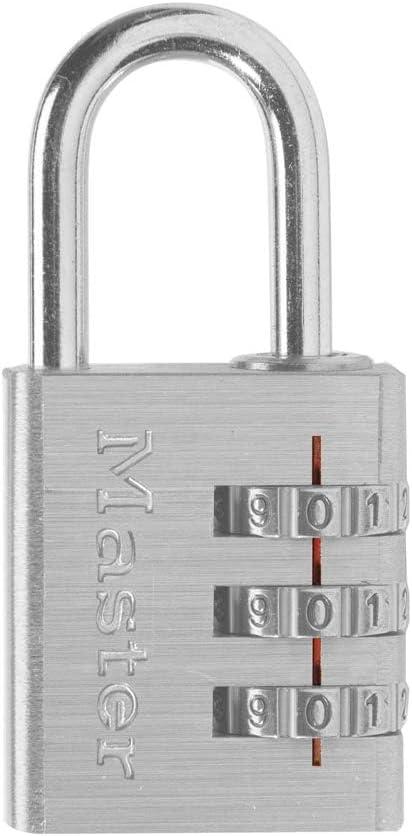 Master Lock Set Your Own Combination Aluminum Lock, Small Lock for Backpacks, Cabinets, or Zippers with 3-Digit Code,1-3/16 Inches Wide, 630D