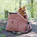 4 Cats & Dogs Mew Mew Travel Pet Bed Pet Car Seat & Carrier for Small Dogs & Cats, Water-Resistant Quilted Pet Booster Seat, Adjustable Car Belts, Anti-Slip Bottom, Portable Washable - Rose