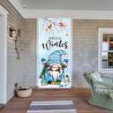 Winter Holiday Door Cover, Hello Winter Dwarf Door Decoration, Christmas Door Cover, Christmas Indoor and Outdoor Decoration Holiday Supplies (29.5x71 inches)