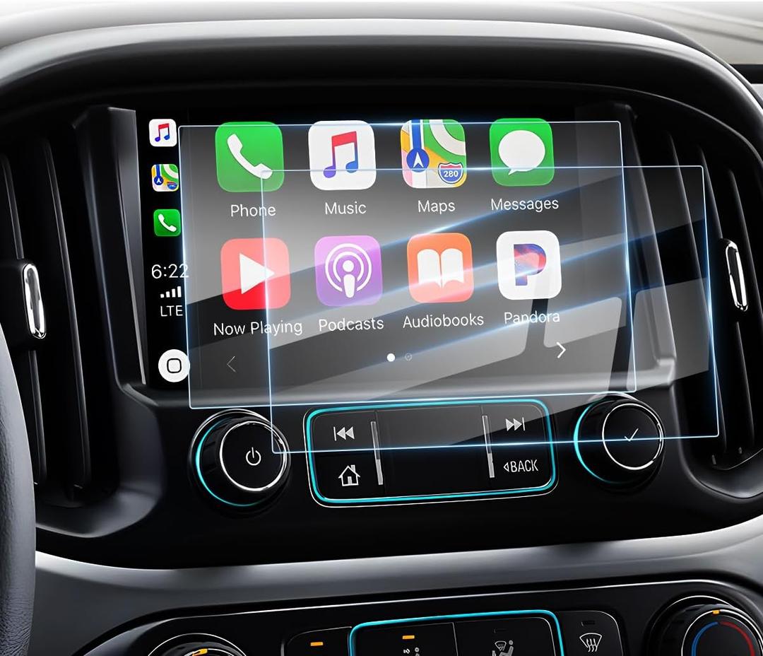 Karltys [Upgrade 2 Pack Screen Protector for [No Glare & Fingerprint] Tempered Glass 2015-2022 Chevy Colorado /2015-2021 Silverado /2015-2020 Suburban /2015-2020 Tahoe 8-Inch