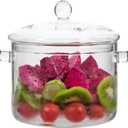 Glass Cooking Pots,1.7L/57OZ Heat Resistant Glass Saucepan with Cover, Pots for Cooking on Stove Simmer Pot for Stovetop Potpourri, Ideal for Pasta, Soup, Milk (1.7L/57OZ)