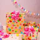 BIOBROWN Kraft Wrapping Paper Roll Colorful Polka Dots Design Perfect for Birthday Holiday Wrap 17 inch X 33 feet