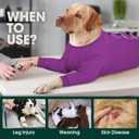 Kuoser Dog Surgery Suit Female Spay, Dog Recovery Sleeves for Front Legs, Prevent Licking Recovery Suit for Dogs, Pet Surgical Suit Doggie Onesie, Puppy Elbow Protector for Leg Injuries and Joint Pain (Purple)