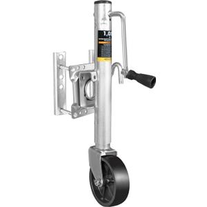 Torin 1000 lbs Trailer Jack with Wheel, Heavy Duty Swivel Boat Trailer Jack Single Whee, 10" Lift, Bolt-on Trailer Tongue Jack for RV Boat ATR39001B, Silver