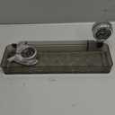 Corrugated Suction Cup Storage Holder Corner Shower Caddy Large Organizer Bathroom Shelf Clear Acrylic Shower Tray Shelves Inside Floating Shower Wall Shelf Bath Basket Rack Heavy Duty (Rect-Grey)