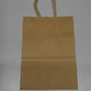 BAG BOX 100 Pcs Small 5.9x3.1x8.25 Inch Brown Kraft Paper Gift Bags with Handles for Bulk Wedding, Party Favors, Grocery, Shopping, Retail Merchandise, Gift Sacks