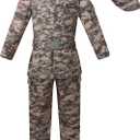 GRAJTCIN Kids Army Costume Long sleeve Halloween Party Military Soldier Dress Up Boys Costume  (XS (4-6Y))