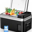 12 Volt Refrigerator, 37QT(35L) 12V Fridge with APP Control, Compressor Electric Cooler, 12V Cooler 12/24V DC 110-240V AC, Portable Freezer -13~68 for Home, Camping, Travel, Truck (Dark Black)