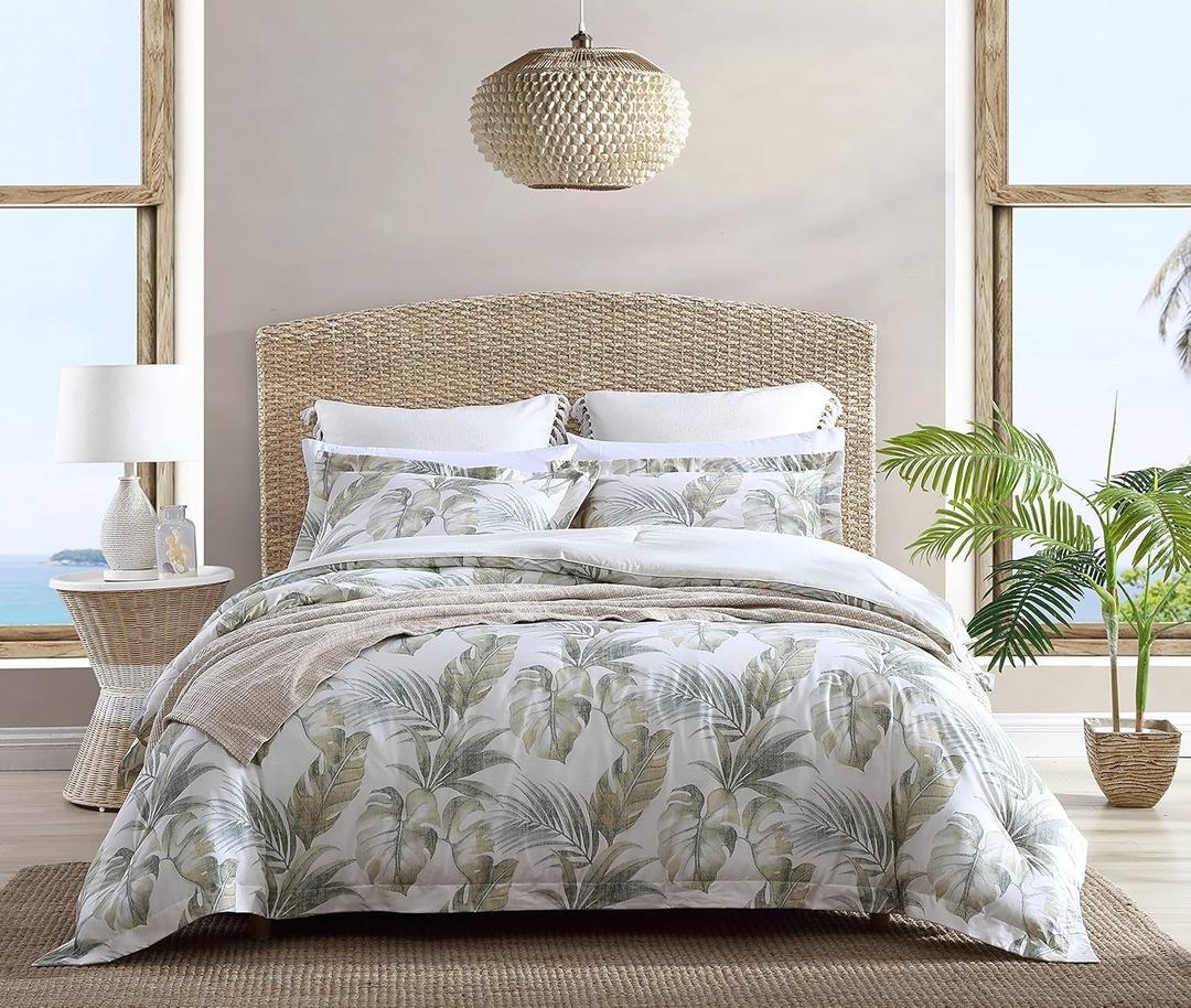 Tommy Bahama - King Comforter Set, 100% Reversible Cotton Bedding with a Naturally Soft Feel, Medium Weight for Year Round Comfort, 3 Piece Bed Set with Matching Pillowcases (Waimea Bay Green)